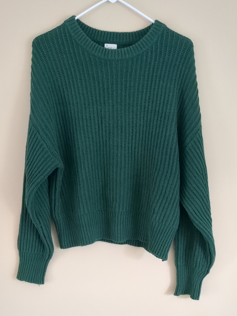 Medium A New Day Green Cotton Blend Knit Sweater